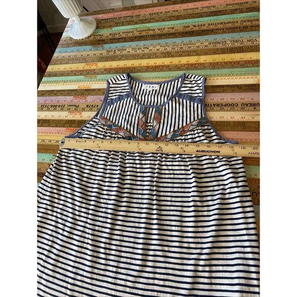 Anthropologie Striped Midi Dress - Navy and White - Picture 15 of 16
